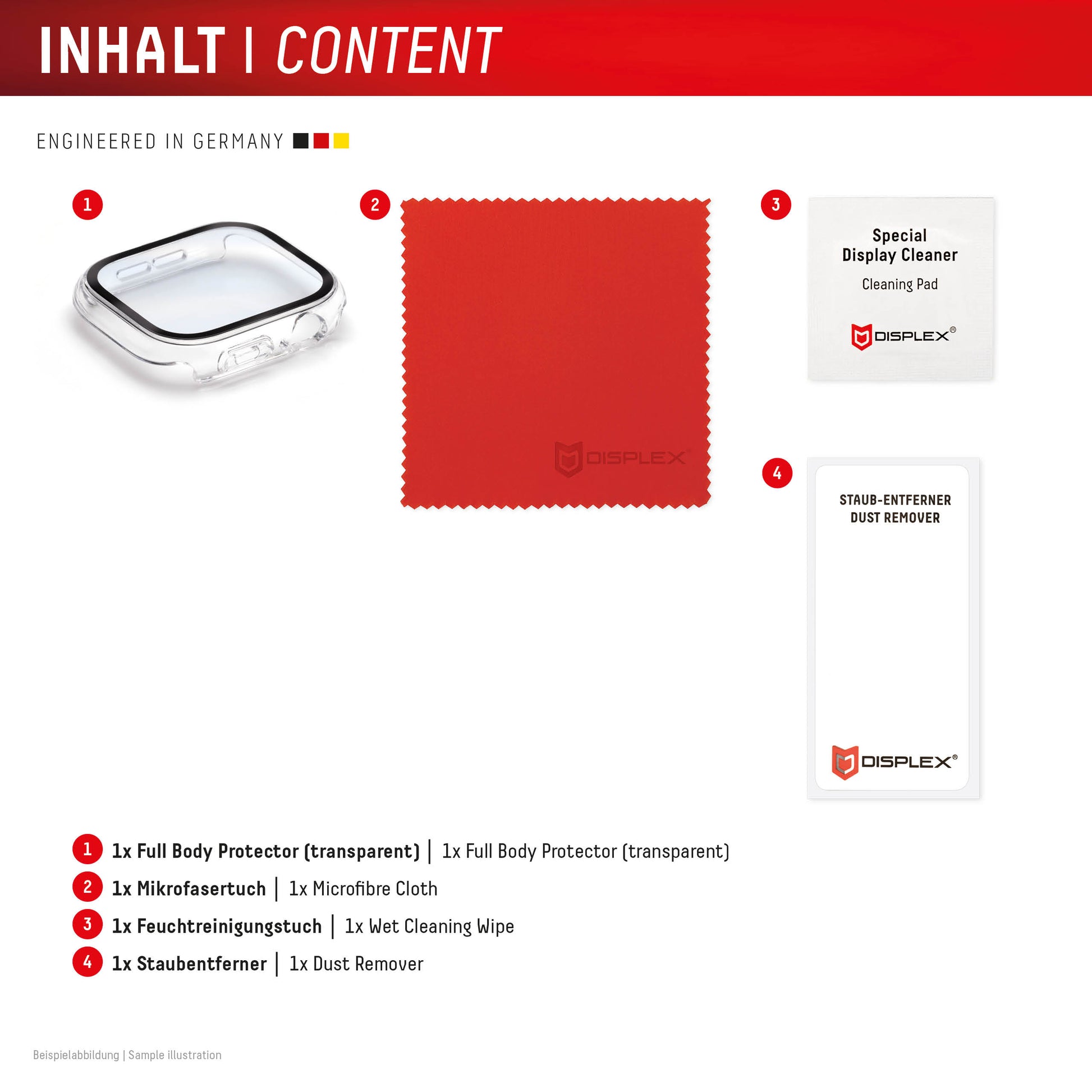 E.V.I. Displayschutz für Apple Watch Series 10 42 mm – Polycarbonat, Transparent