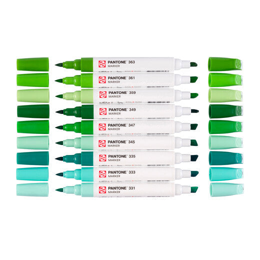 Talens Non-Permanent-Marker Pantone – grün – 9er-Set