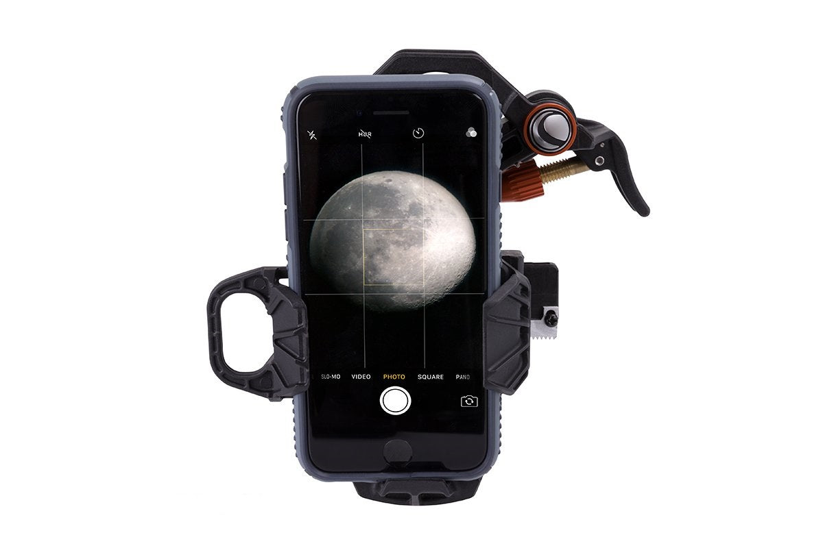 Celestron NexYZ 3-Achsen – Teleskop-Smartphone-Adapter – für Samsung, Google, Apple – Schwarz/Orange