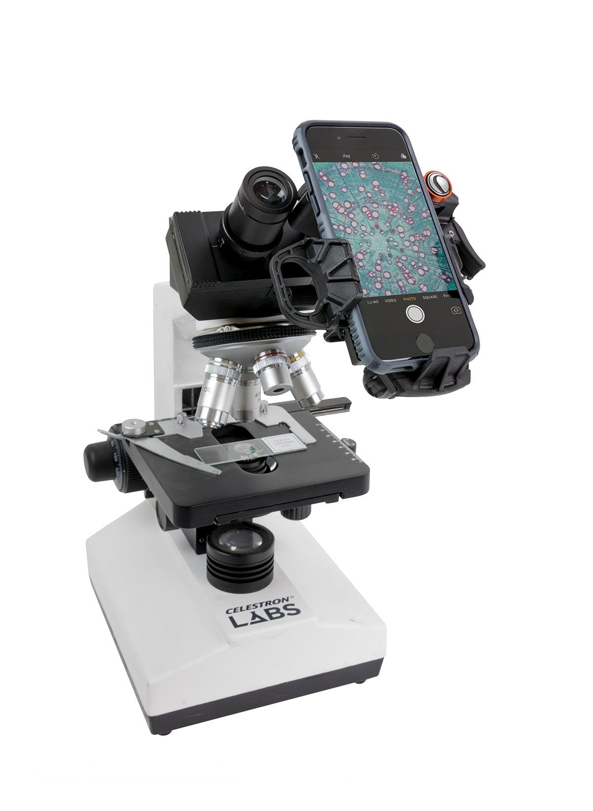 Celestron NexYZ 3-Achsen – Teleskop-Smartphone-Adapter – für Samsung, Google, Apple – Schwarz/Orange