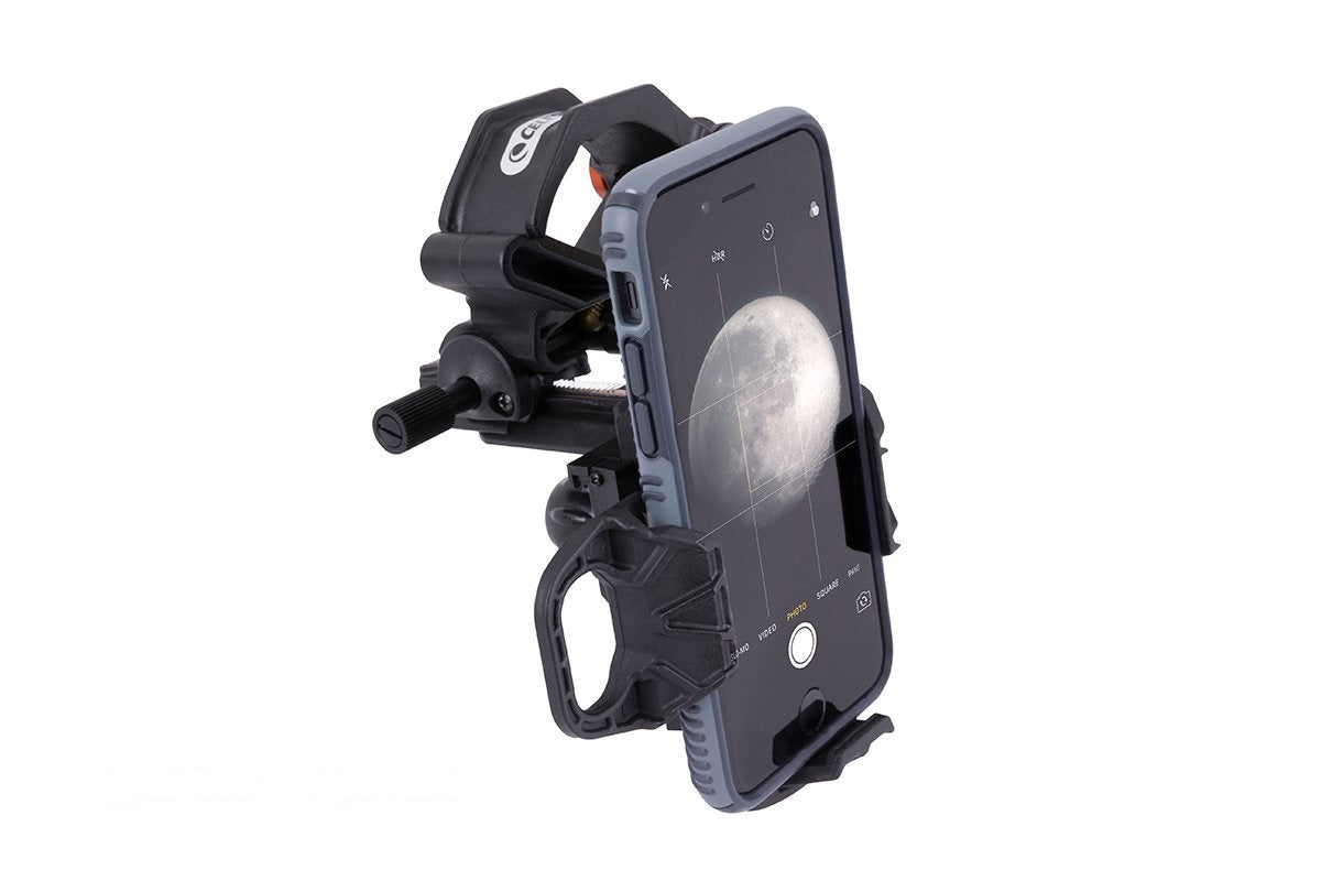 Celestron NexYZ 3-Achsen – Teleskop-Smartphone-Adapter – für Samsung, Google, Apple – Schwarz/Orange