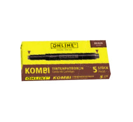 ONLINE Schreibgeräte ONLINE Kombi 17057/12 Füllhalter-Patrone – Braun, für LAMY und Standard-Füllersysteme, 12er-Pack