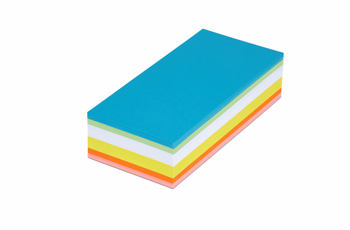 MAUL Moderationskarten Rechteck – 9,5 × 20,5 cm, sortiert, 250 Stk.