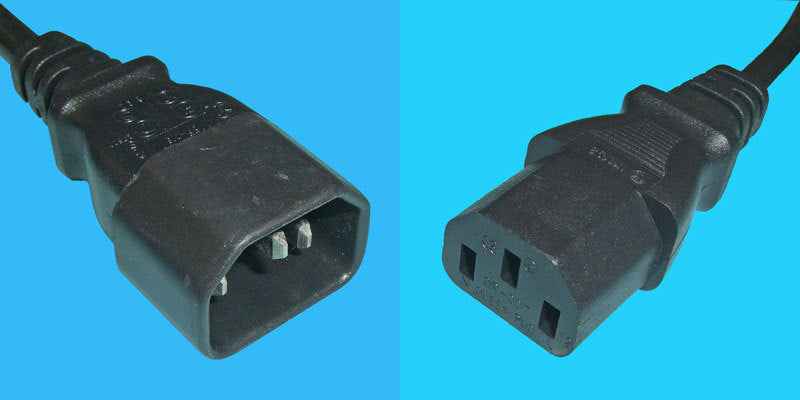 Diggelmann Netzkabel – IEC C14 zu IEC C13, 1 m, 10 A, Schwarz