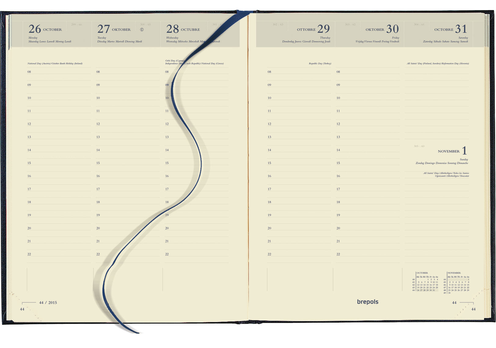 Brepols Timing Lima Agenda – 1 Woche/2 Seiten, 17,1 × 22,0 cm, 2026, Bordeaux