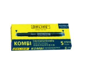 ONLINE Schreibgeräte ONLINE Kombi 17056/12 Füllhalter-Patrone – Blau, für LAMY und Standard-Füllersysteme, 12er-Pack