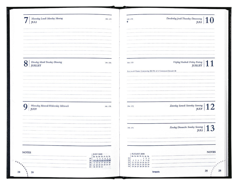 Brepols Saturnus 2026 Lima – Wochen-Terminkalender, 13,5 × 21 cm, blau