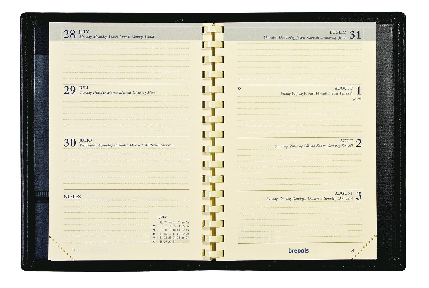 Brepols Delta Palermo Classic Rot – Taschenagenda, 8.5 x 12.5 cm