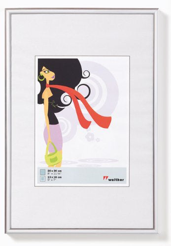 Walther Design Wechselrahmen New Lifestyle, silber, Kunststoff, 18 × 24 cm, Aufsteller und Aufhänger