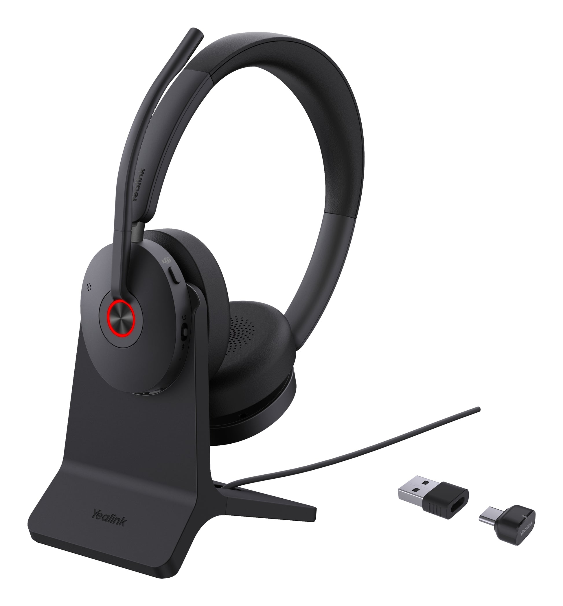 Yealink BH74 Teams – USB-C/A Ladestation, BT51-C Dongle mit USB-A Adapter