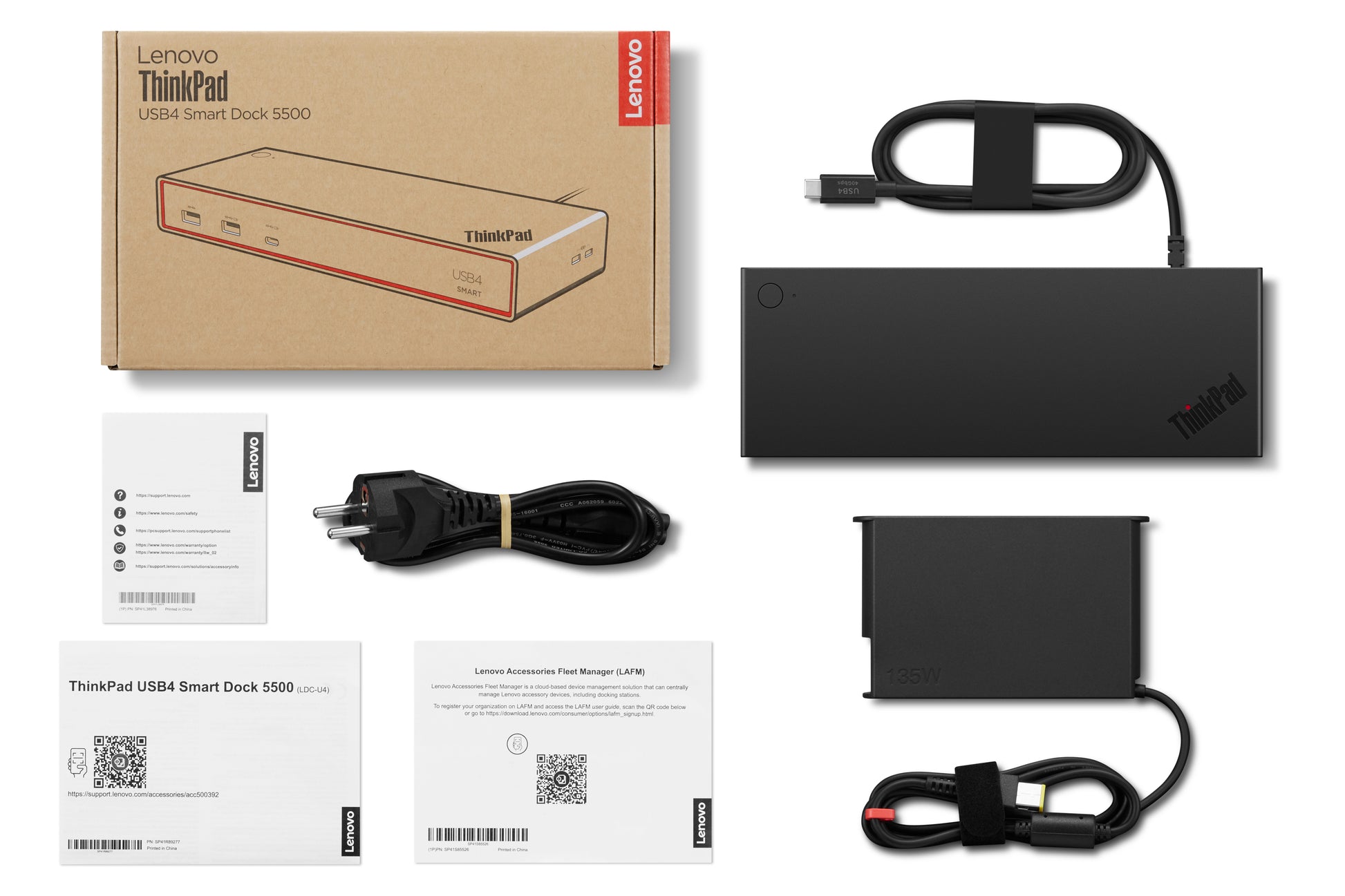Lenovo ThinkPad 5500 Dockingstation – USB4, 2× DP, 1× HDMI, 4× USB-A, 2× USB-C, 100 W PD, GbE, für Windows/Mac