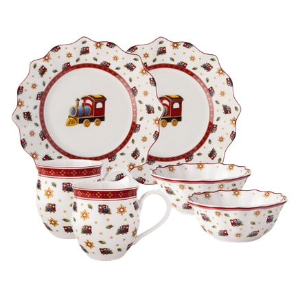 Villeroy & Boch Frühstücksset Toy's Delight – 6-teiliges Set, Porzellan, Mehrfarbig