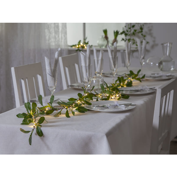 Star Trading Girlande Mistel – 1,8 m, 20 LED – Batteriebetrieb, Kunststoff & PVC, Grün