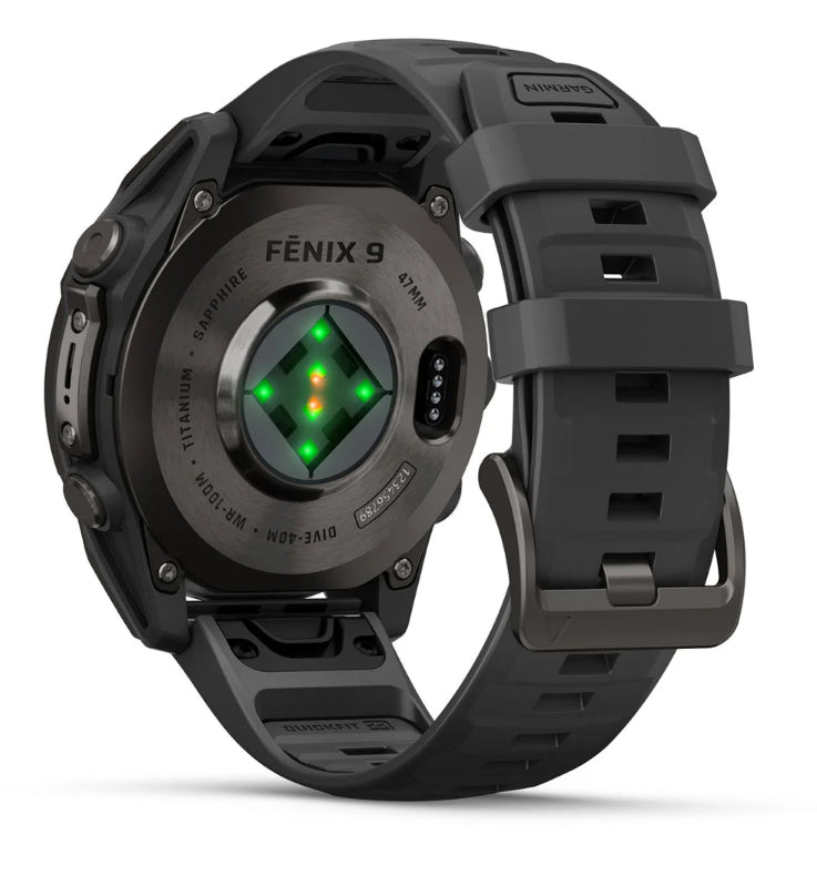 Garmin Fenix 9 47 mm GPS – Titan Carbongrau, Grau, 100 m, für Android, iOS