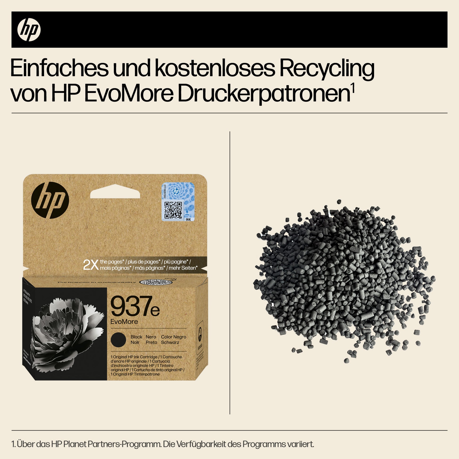 HP 937EXL Schwarz Tintenpatrone (Original) – 2'500 Seiten – für HP 937e