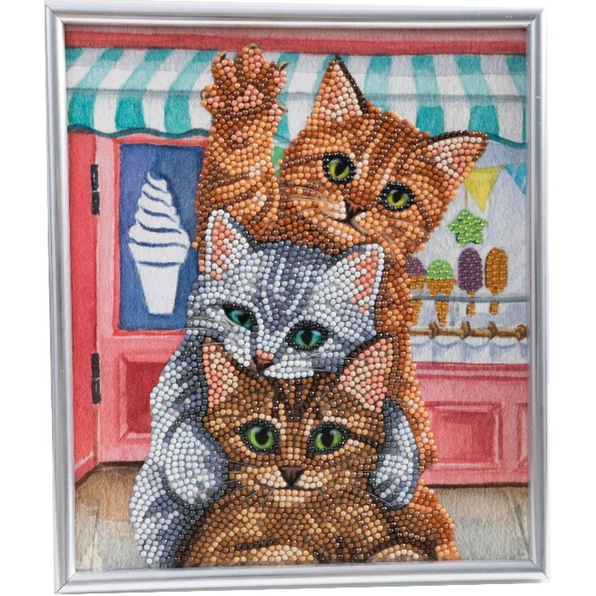 CRAFT Buddy Diamond Painting Set – Kätzchen, mit Rahmen – 18 × 26 cm – 7-teilig – ab 8 Jahren