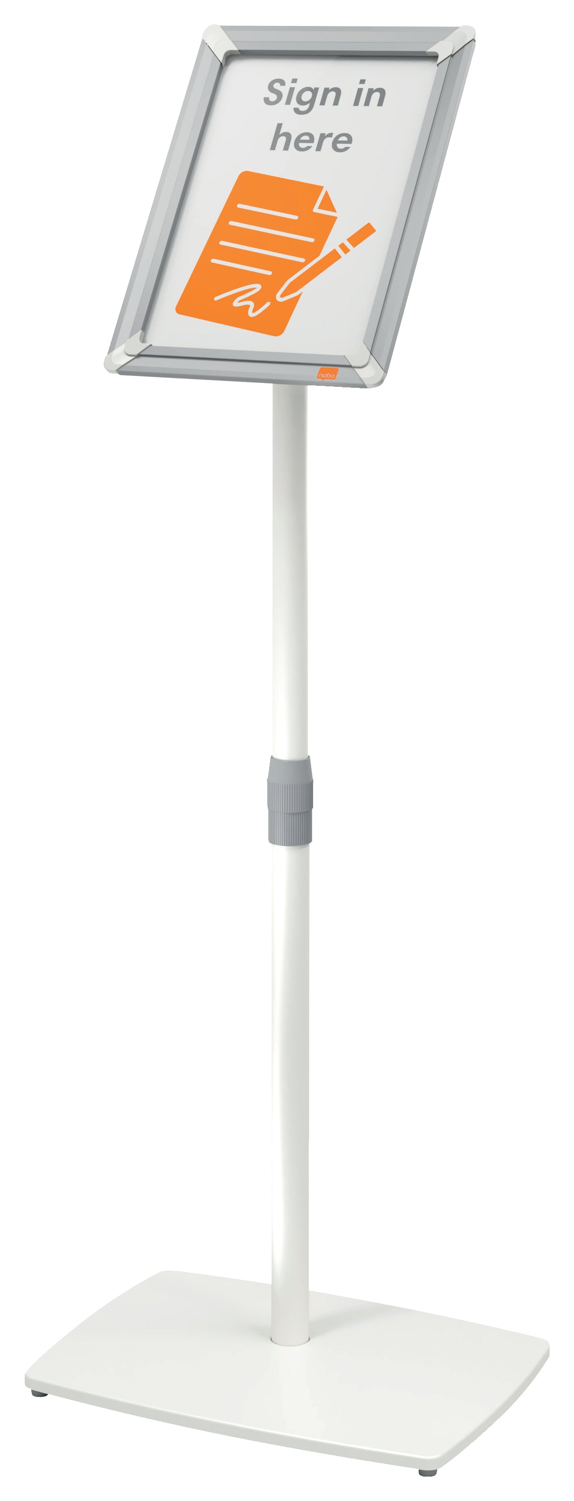 Nobo Bildaufhänger Premium Plus – für A4 – Silber – Aluminium/Polypropylen (PP) – 420×300×1260 mm