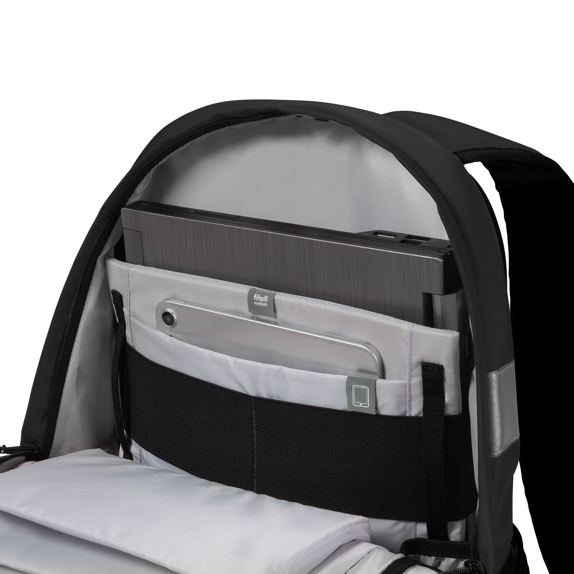 DICOTA Freizeit-Rucksack – 25 l, schwarz, reflektierend