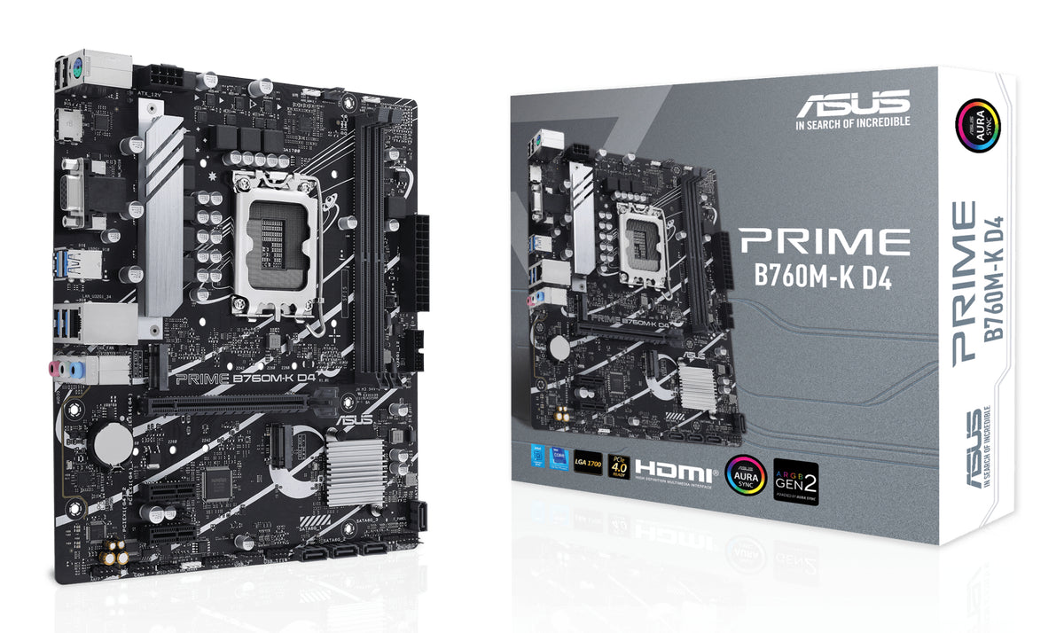 ASUS PRIME B760M-K D4 – Mainboard – LGA 1700, Intel B760, mATX, DDR4