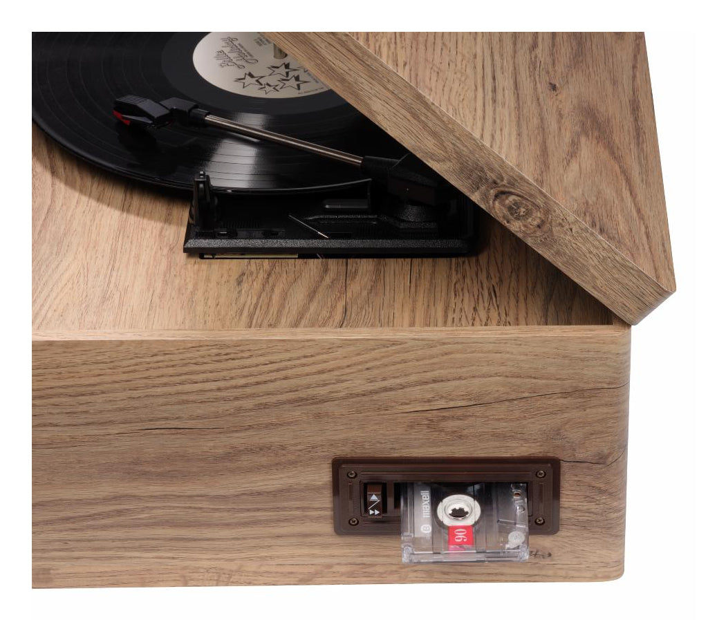 Denver MRD-180 – Micro HiFi-Anlage, DAB+/FM, CD, Plattenspieler, Kassettendeck, Bluetooth – Braun/Schwarz