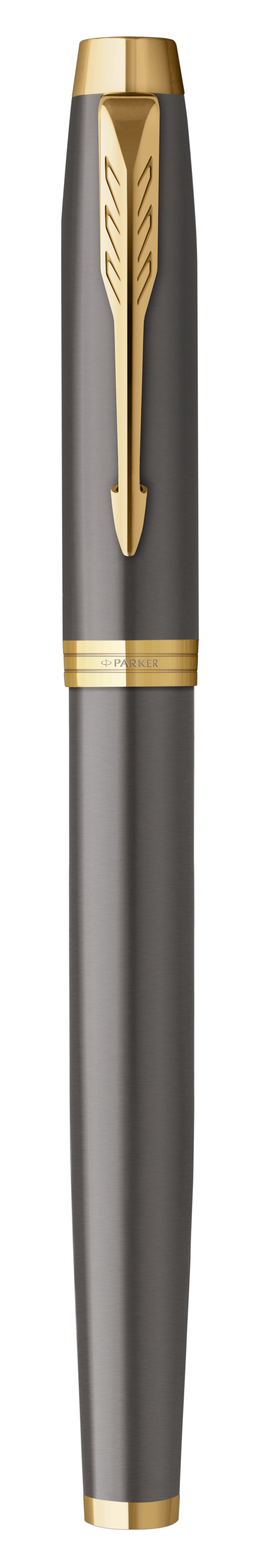 Parker IM Grey GT – Tintenroller, mit Kappe, 0,5 mm, Grau, 1er Geschenkbox