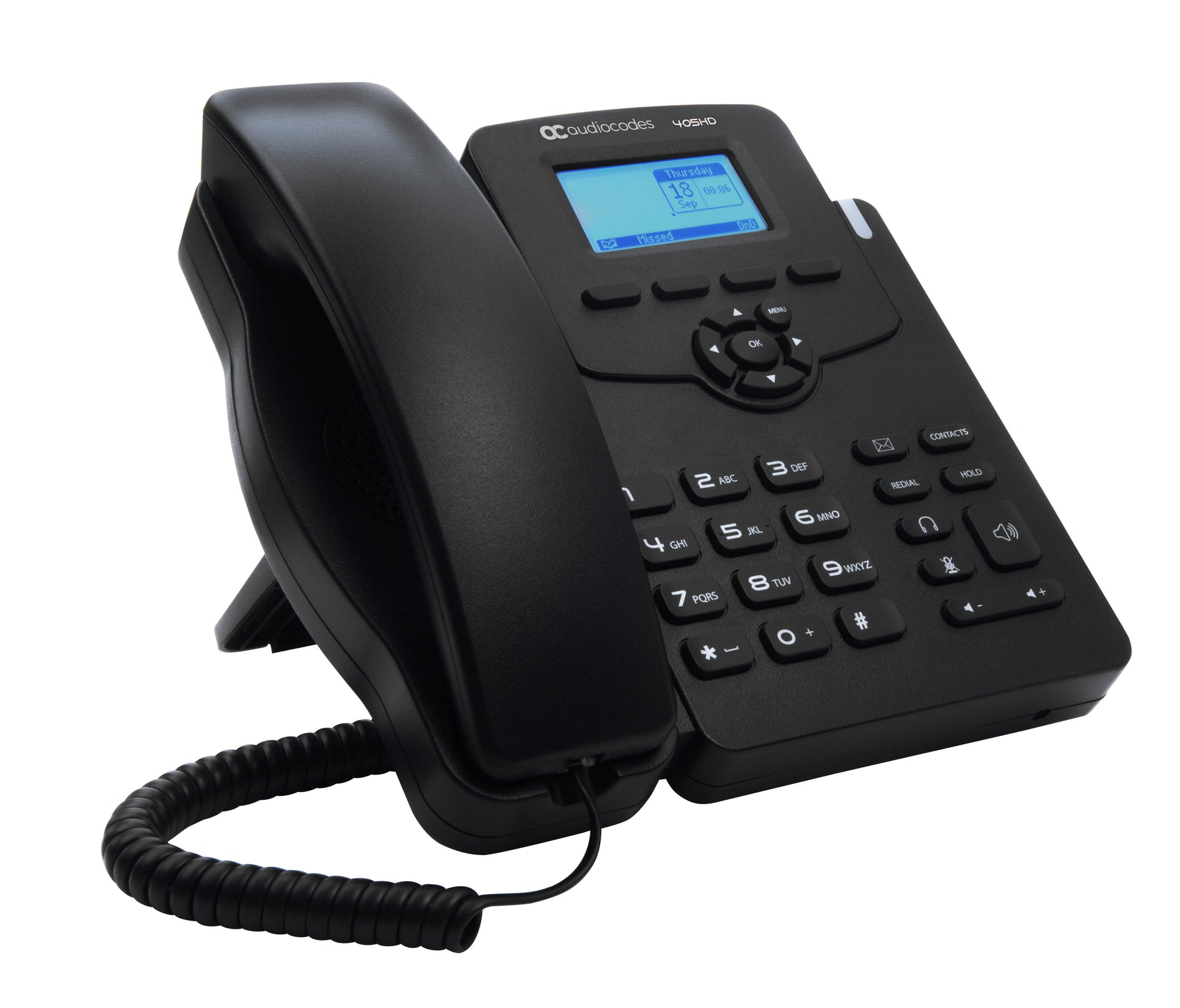 AudioCodes 405HD – IP-Telefon, PoE, 4 Gigabit-Ethernet-Ports (10/100/1000), schwarz