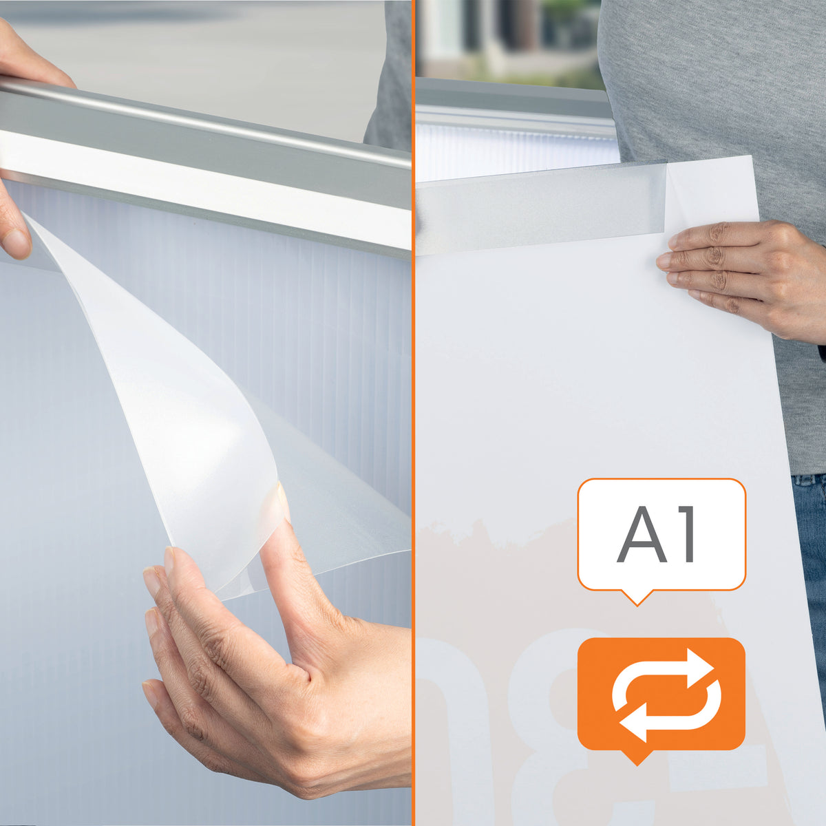 Nobo Plakatständer A1 – wetterfest, mit Wassertank – Aluminium, silber – 1915743