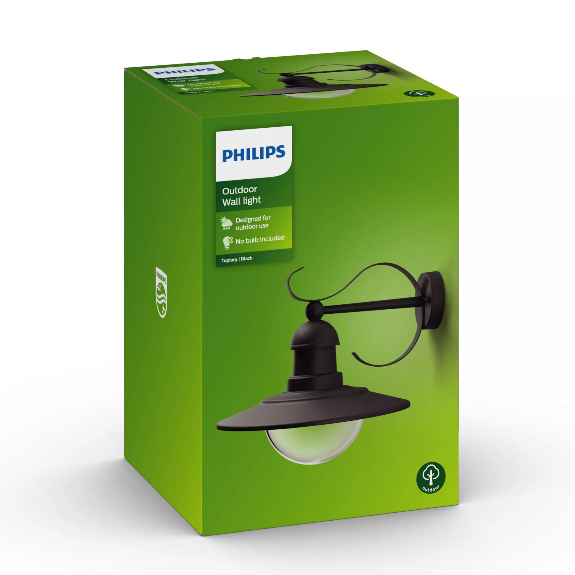 Philips by Signify Philips Aussenwandleuchte – 35×29 cm – 60 W – IP44 – Netzbetrieb – Schwarz