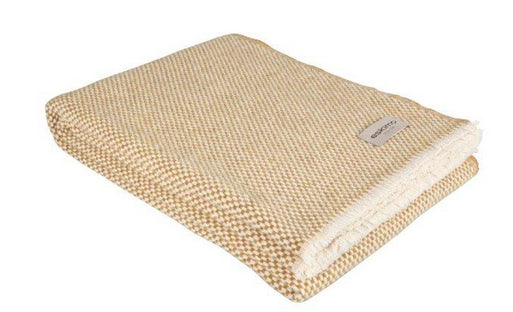 Eskimo Wohndecke Torino – 130 × 180 cm, Wolle, Ocker