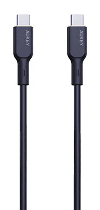 AUKEY USB-C auf USB-C Kabel – USB 2.0 (480 Mbit/s) – 1 m – PD 60 W – Geflochten – Schwarz
