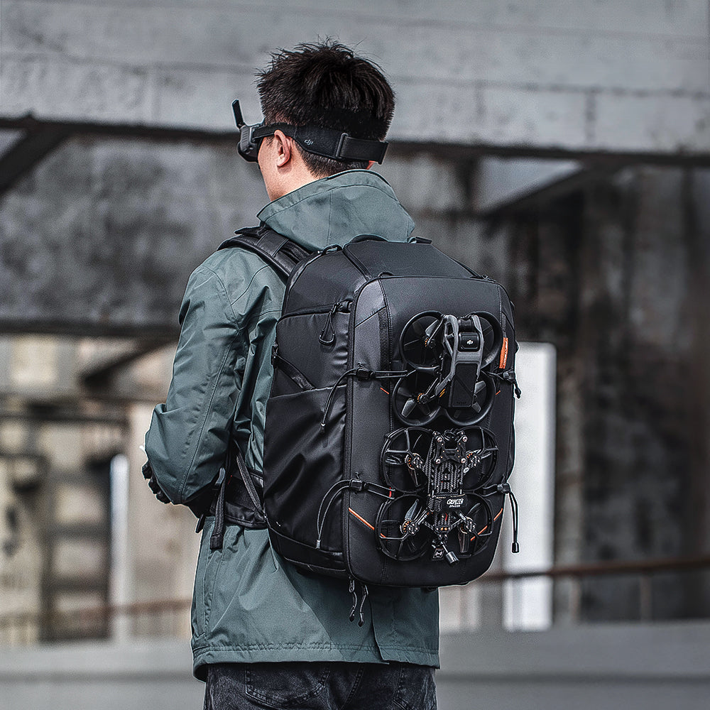 PGYTECH City-Rucksack OneMo FPV – 30 l, anpassbare Raumeinteilung, Kunstleder – Schwarz, 380 × 500 × 230 mm