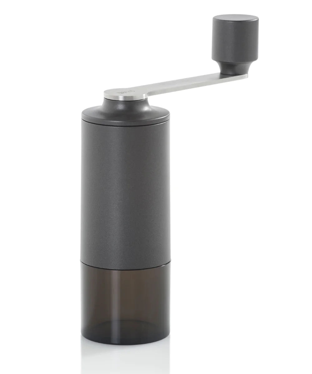 AdHoc Kaffeemühle 25 g, Ø 5,6 × 18,8 cm, Kunststoff/Edelstahl, Keramik-Mahlwerk, manuell, dunkelgrau