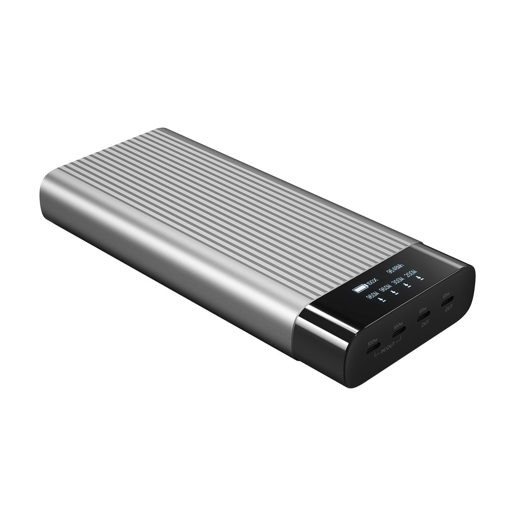 HYPER HJ245B Powerbank 27'000 mAh – 100 W PD, Silber