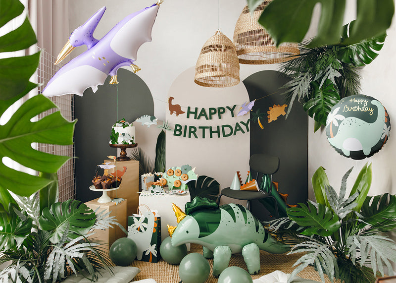 PartyDeco Folienballon Dinosaurier – Mehrfarbig – 45 × 45 cm – 1 Stk