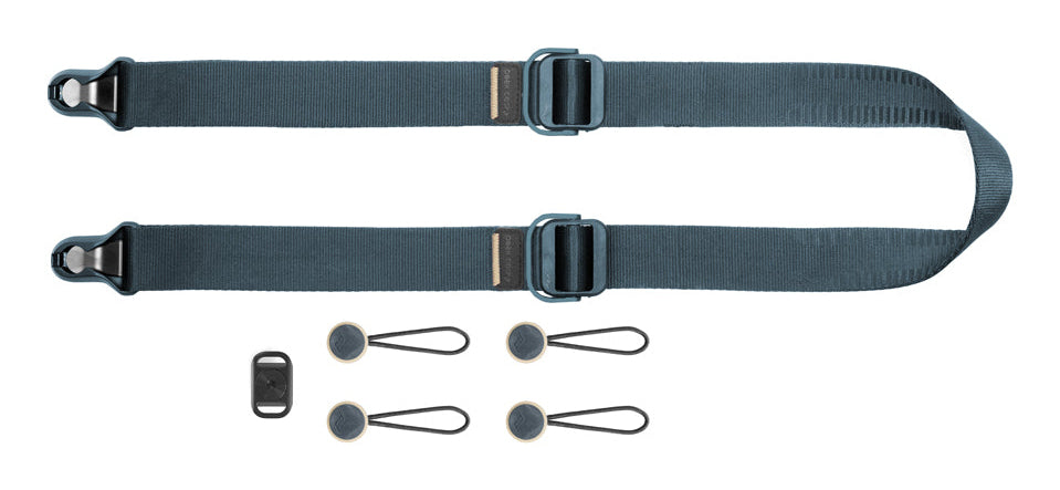 Peak Design Slide Lite Kameragurt – veganes Leder, 99–145 cm, 32 mm – für Digitalkamera – Blau