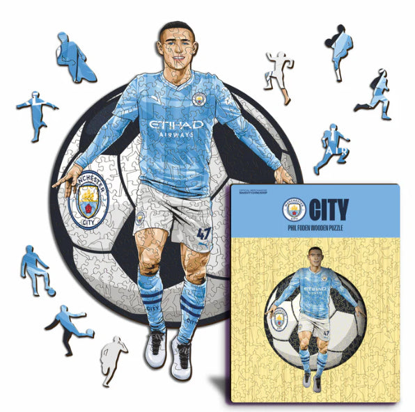 Iconic Puzzles Puzzle Man City FC – Phil Foden – 270 Teile – 30 × 42 cm – ab 10 J. – Holz – Mehrfarbig – FSC