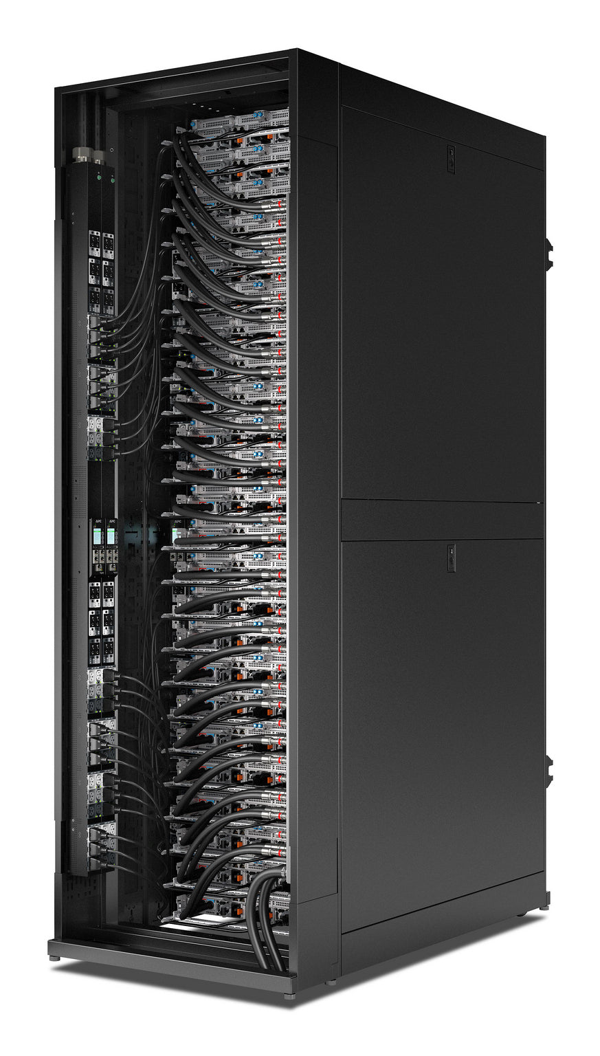 APC Netshelter PDU 34,6 kVA – Managed (NMC3), 400 V 60 A 3-phasig – 42 AC-Ausgänge (C13/C15/C19/C21), RJ-45×5