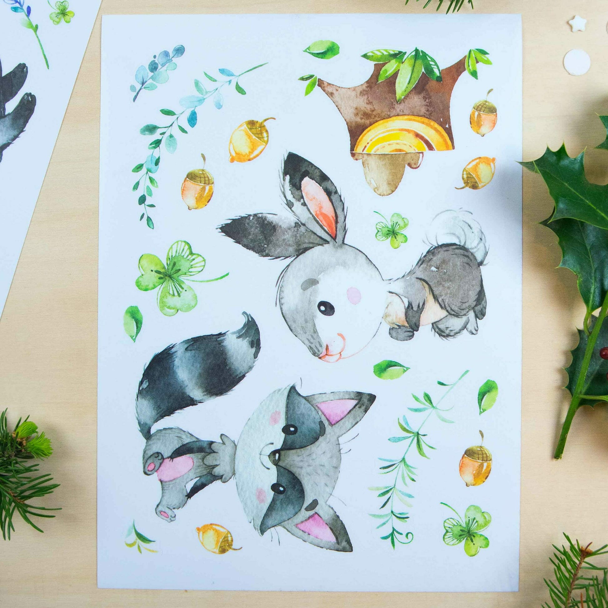 Papierdrachen Wandtattoos-Set – für 22 × 30 cm – Papier, mehrfarbig, 8-teilig