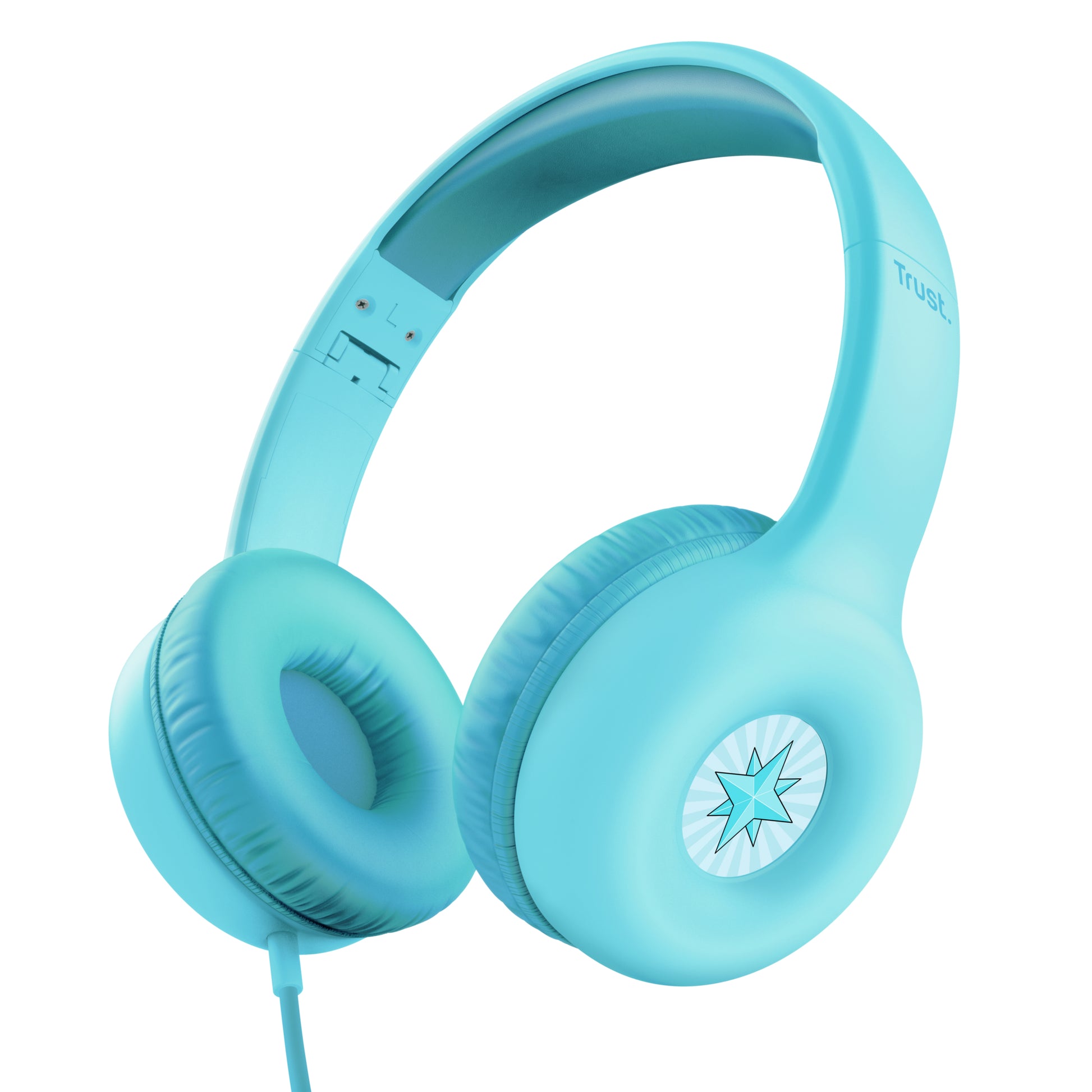 Trust Nouna Kinderkopfhörer – On-Ear, Stereo, Kabelgebunden, 3,5 mm Klinke, 90 dB Lautstärke-Limit, Blau