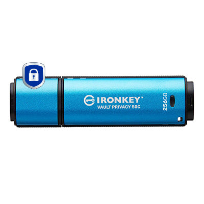 Kingston Technology Kingston IronKey Vault P 50C USB-Stick – 256 GB, USB-C, AES-256 (FIPS 197) verschlüsselt