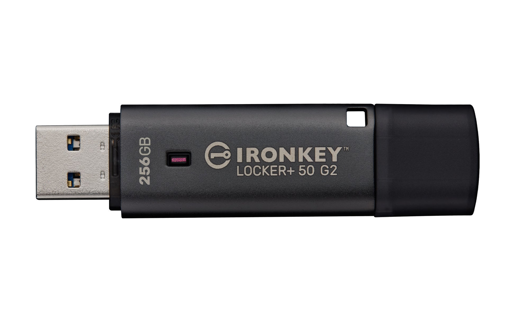 Kingston Technology Kingston IronKey Locker Plus 50 G2 USB-Stick 256 GB – USB-A 3.2 Gen 1, 145/115 MB/s, FIPS 197, AES-256