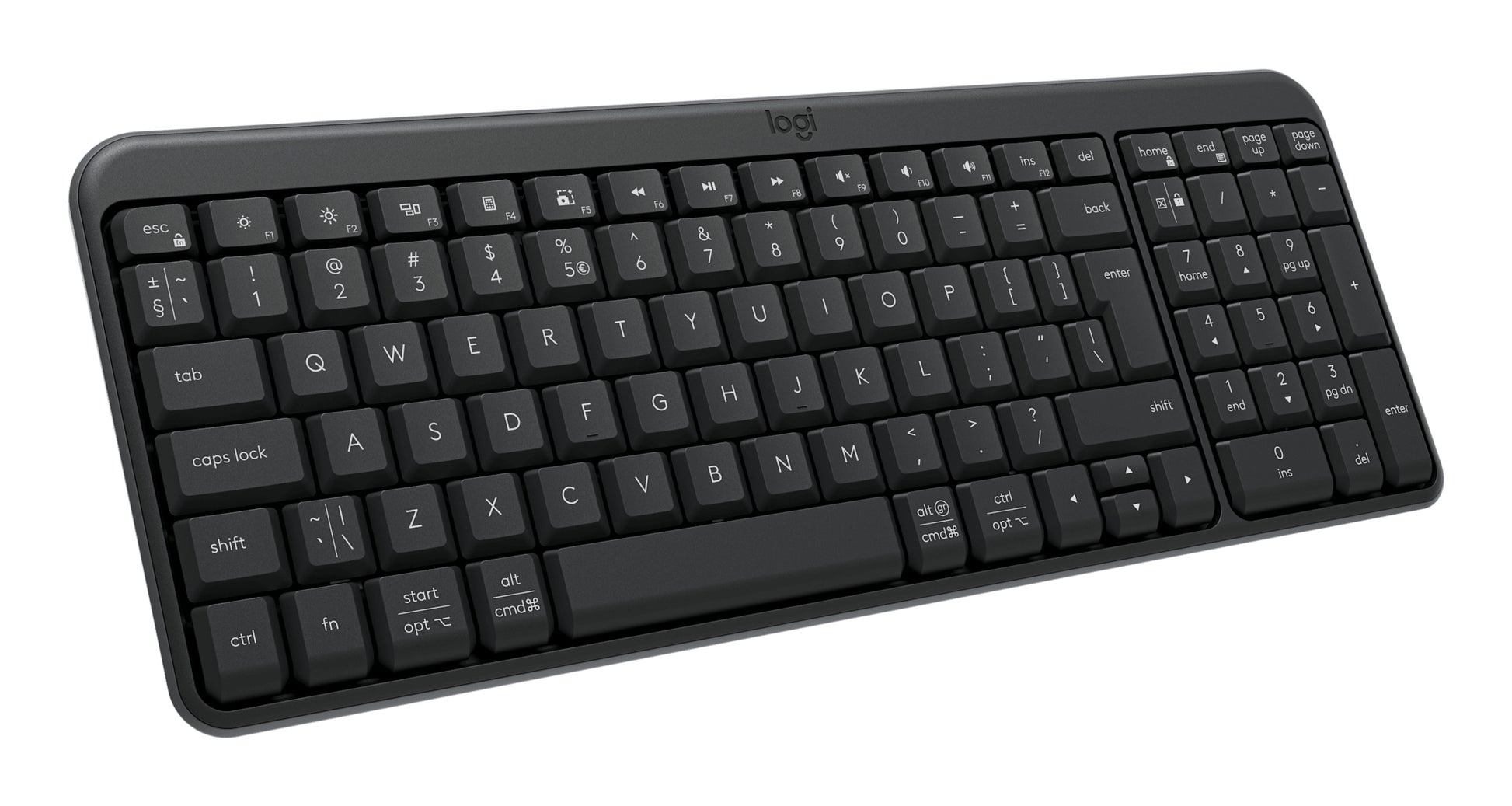 Logitech K250 – Tastatur – Bluetooth & 2,4 GHz – QWERTY (UK-INT) – Graphit