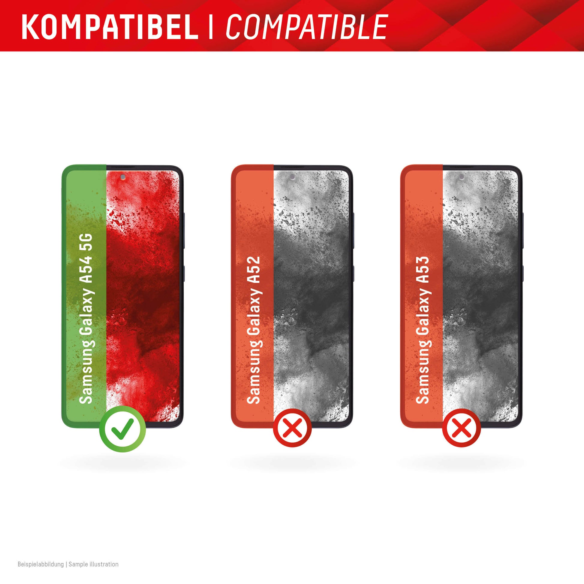 E.V.I. Displayschutzfolie – für Samsung Galaxy A54 5G, kratzresistent, anti-Fingerprint, Folie, 10H, transparent