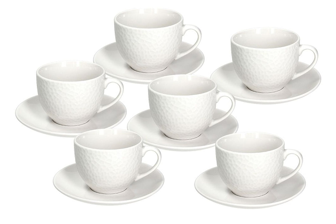 Tognana Porcellane Tognana Kaffeetasse Golf – 6er Set, 270 ml, Porzellan, mit Unterteller, spülmaschinenfest