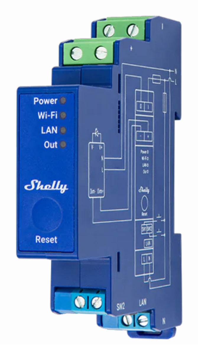 Shelly Pro 0/1-10V PM – Zubehör – Dimmer, WLAN, LAN