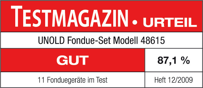 Unold Fondue-Set 48615 – Edelstahl, 0,8 l, 6 Gabeln, elektrisch