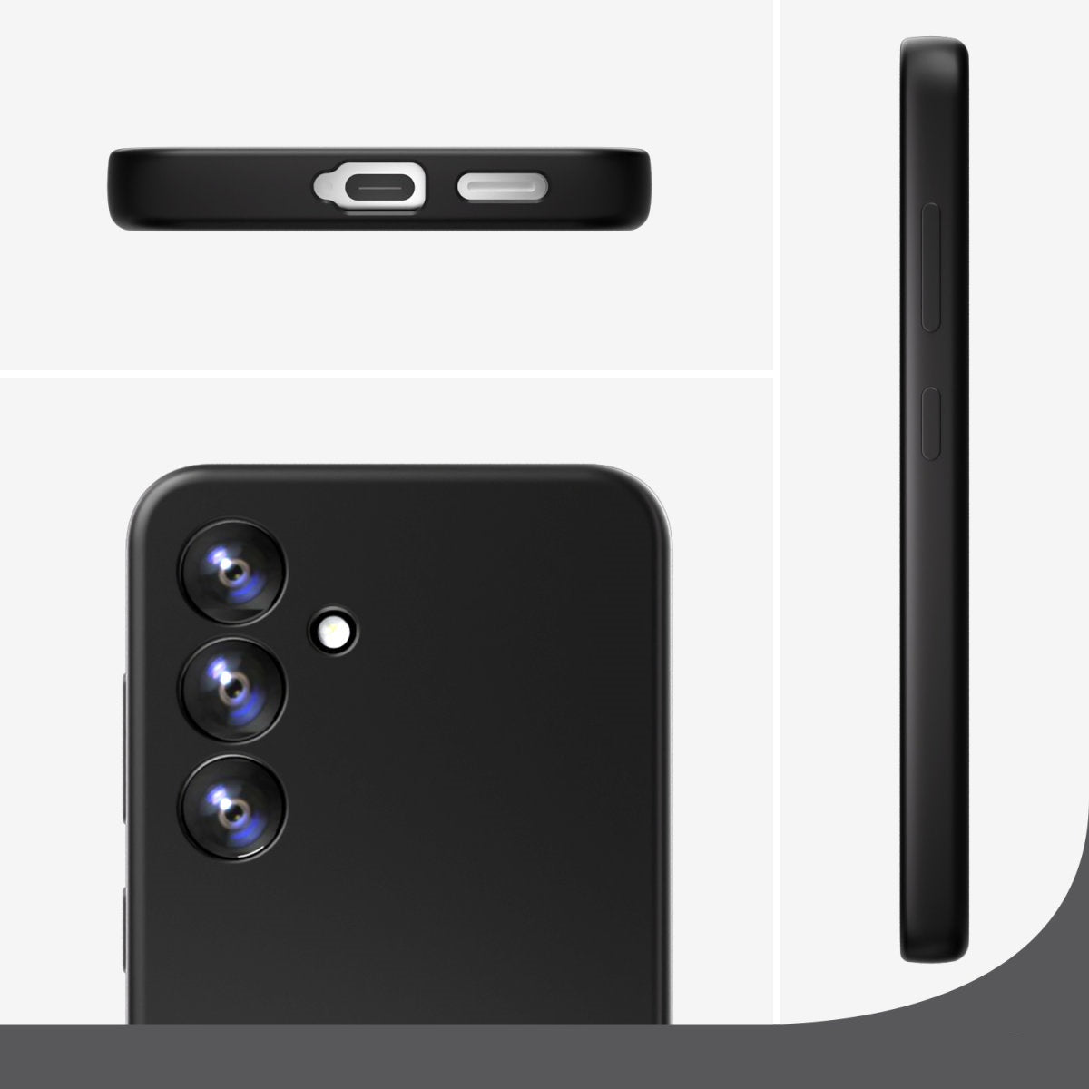 4smarts Cupertino Backcover – für Samsung Galaxy A56 5G, Silikon+Mikrofaser, Schwarz, kratzresistent
