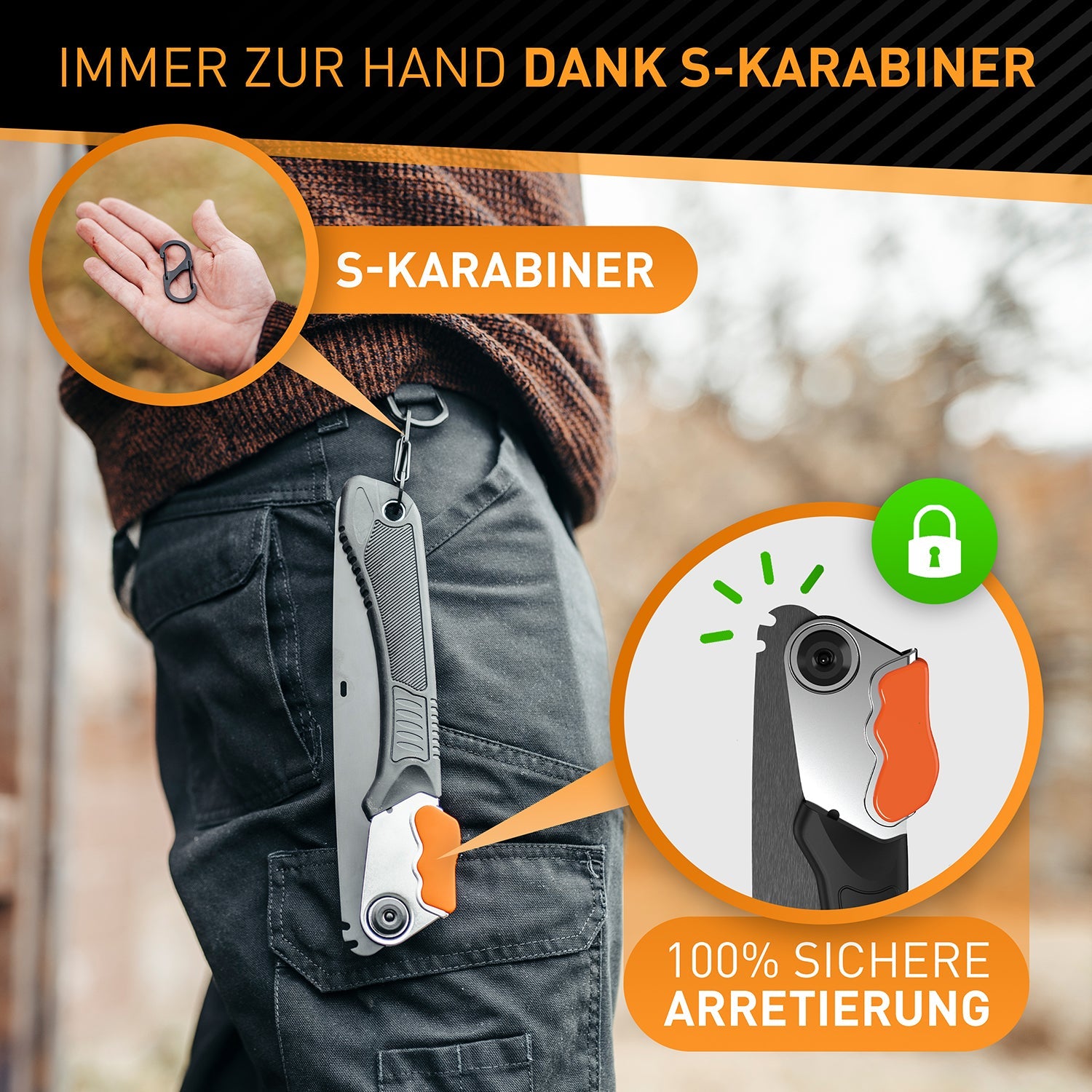 HARDTWERK Japansäge 210 mm, 7 Zähne/Zoll, klappbar