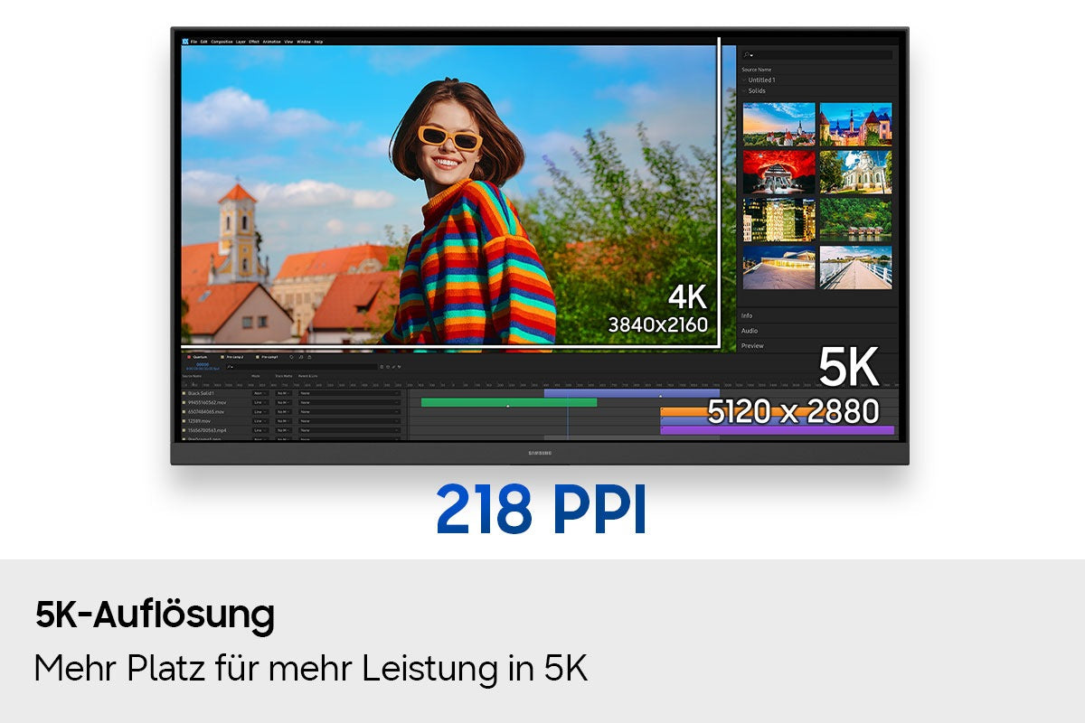 Samsung S80Hf – 27", 5120 × 2880, IPS, USB‑C 90 W, KVM, LAN, HDR10