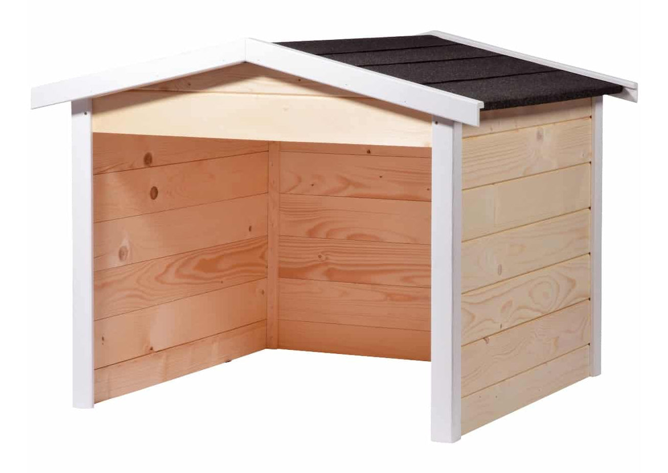 Dobar Oslo Mähroboter-Garage Spitzdach – Pinienholz – Braun – 680 × 520 × 760 mm